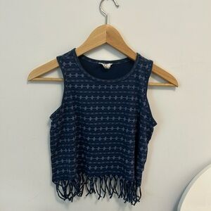 Forever 21 Girl’s Dark Blue Pattern Tank Top